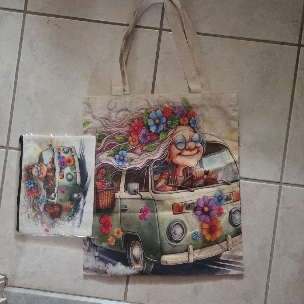 Hippie Van Tote Bag & Matching Wallet